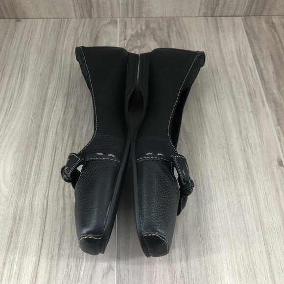 Aerosoles Whats What Flats Womens 8M Arina Black Leather Slip On Comfort Shoes - Picture 5 of 11